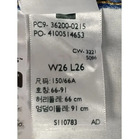 Levi's Womens 501 Jeans‎ Button Fly Distressed Light Wash Size 26x26 - Picture 14 of 15